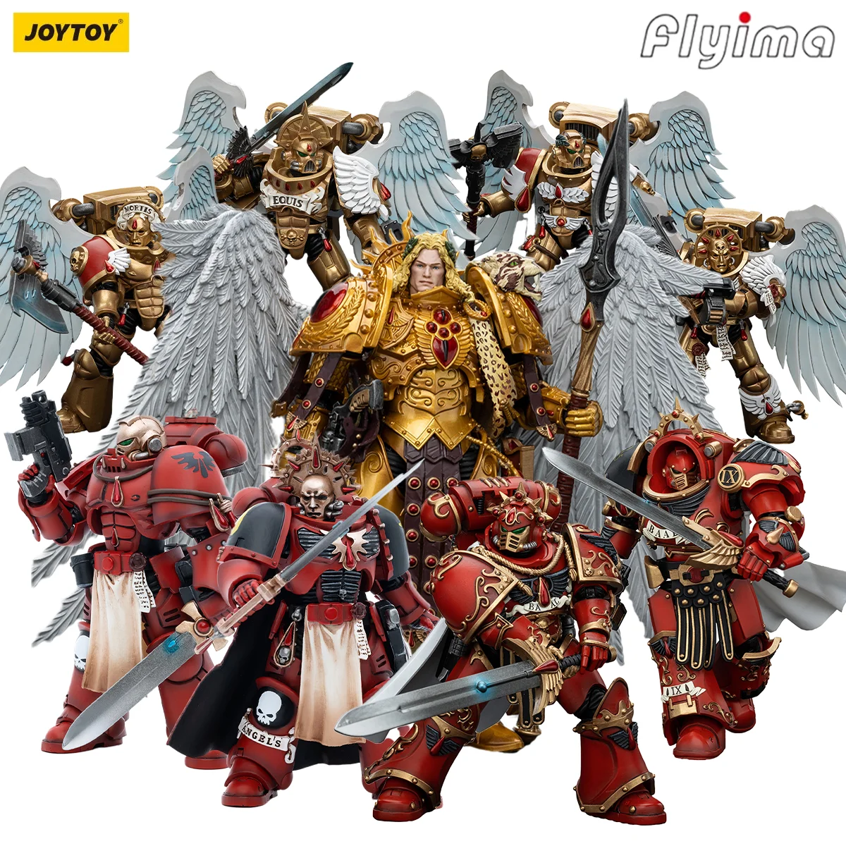 

[В НАЛИЧИИ] Фигурки JOYTOY 1/18 Warhammer 40K Blood Angels Sanguinary Guard 5 шт./Модель капитана кровяных ангелов
