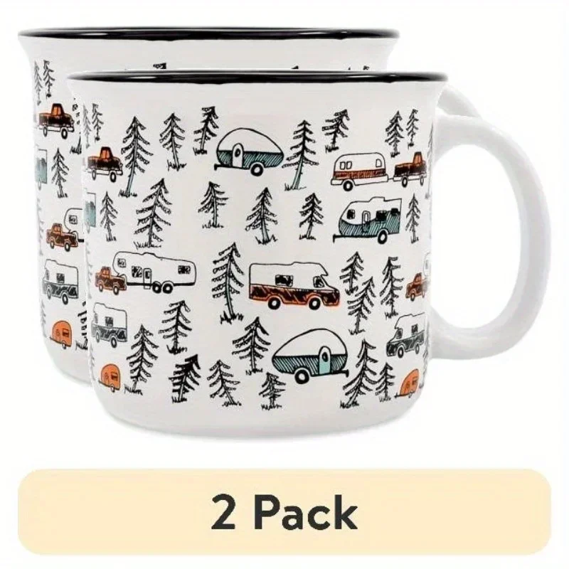 

(2 шт.) Набор кружек — многоцветный, керамический, 14 унций, 4 шт.