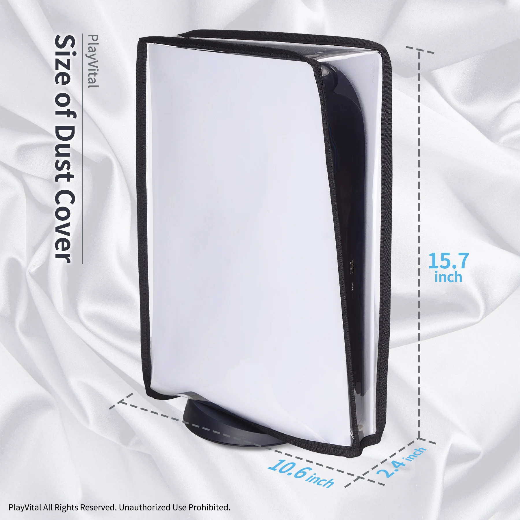 PlayVital 투명 먼지 커버, 방수 먼지 가드, 스크래치 방지 슬리브, ps5 콘솔 디지털 에디션 및 디스크 에디션