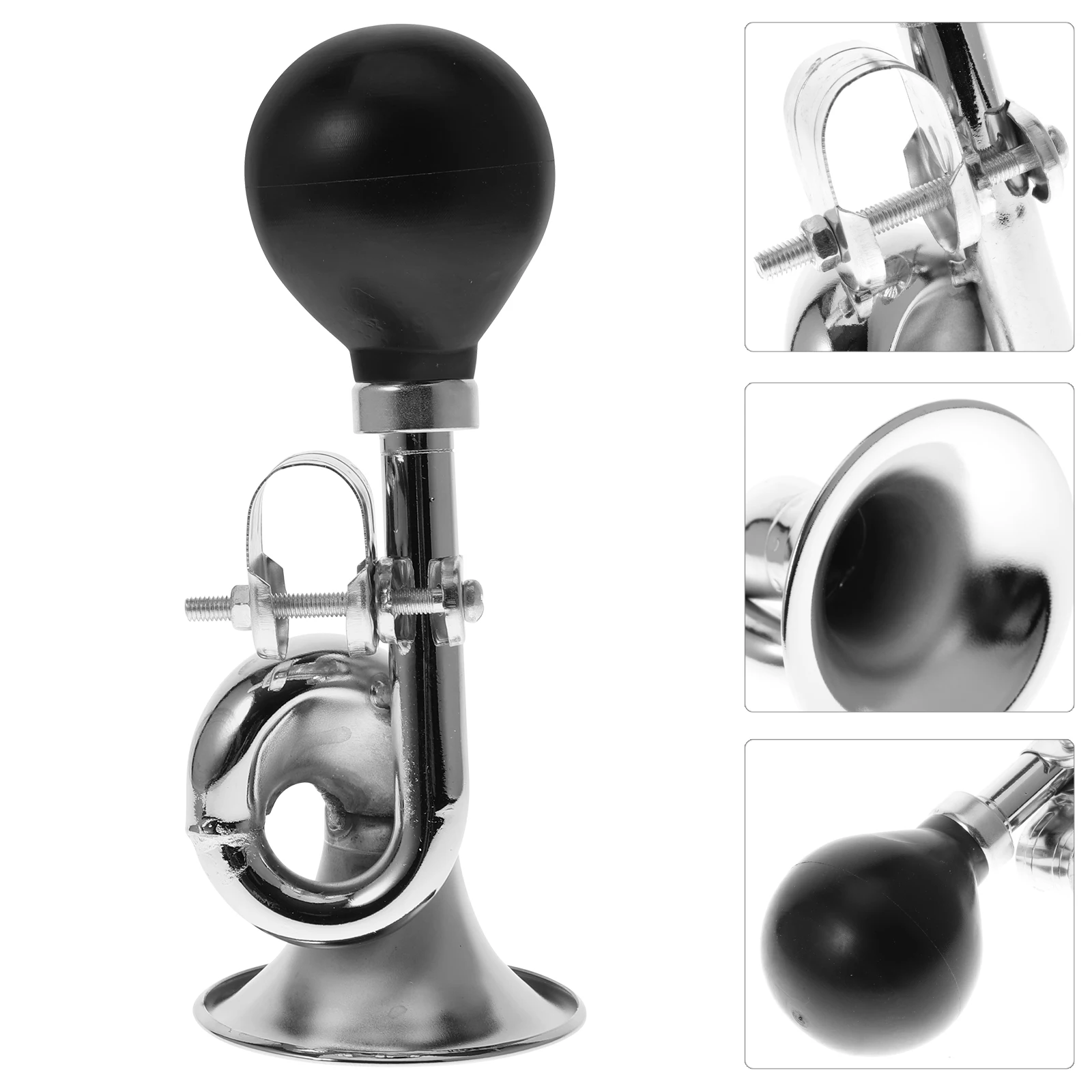 

Practical Bike Loud Horn Handlebar Horn Alarm Ring Cycling Bell Alarm Bugle Trumpet Super Silver Loud Snail Horn Bicycle NEW