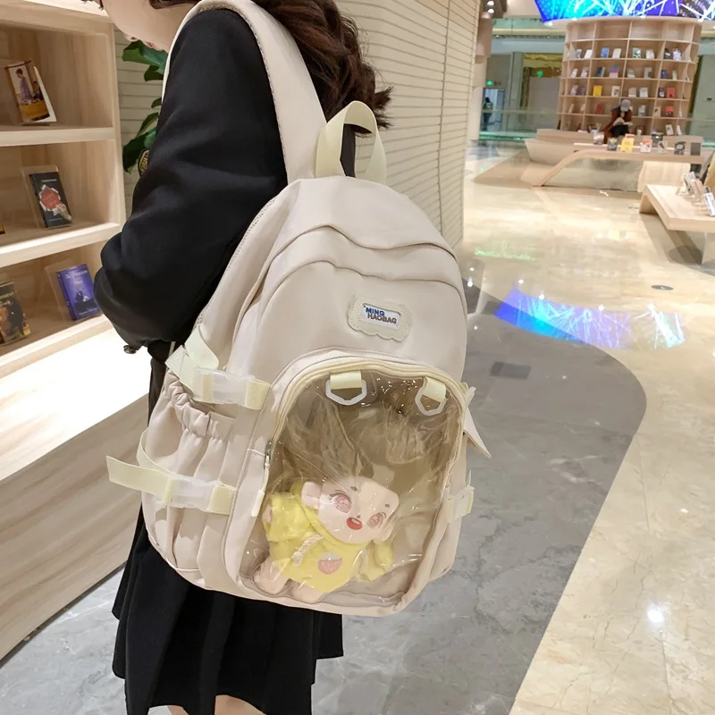 Japanische kawaii rucksack frauen itabag für 20cm puppe college student schult aschen für jugendliche mädchen ita rucksack transparente tasche