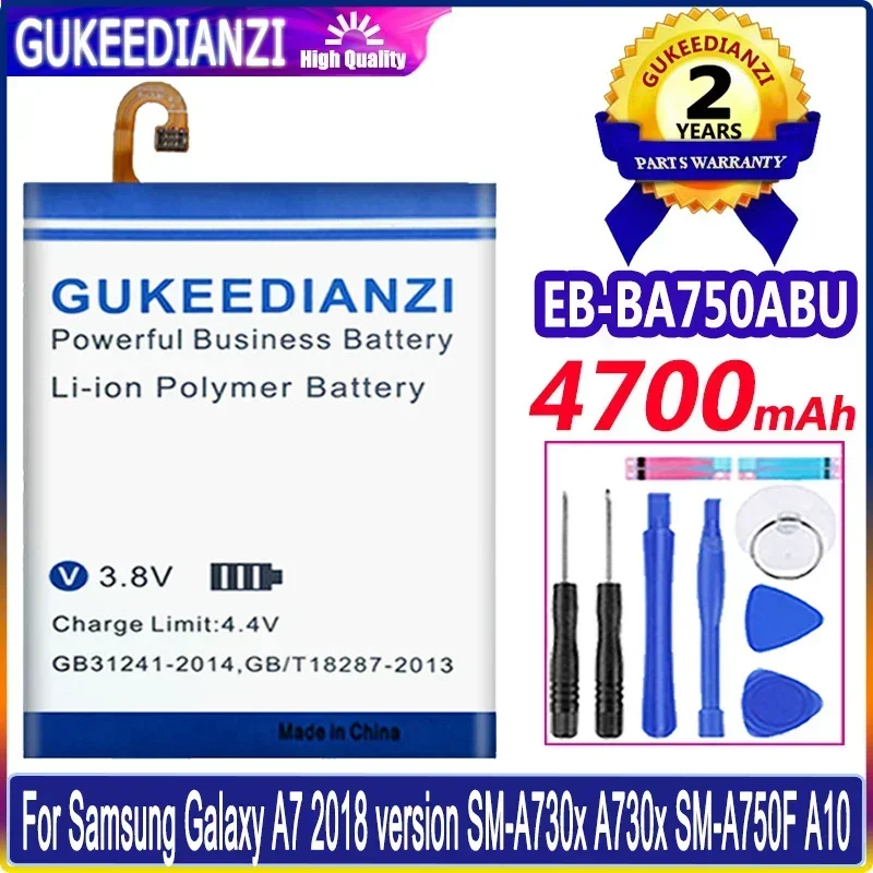 4700mAh GUKEEDIANZI EB-BA750ABU Battery For SAMSUNG Galaxy A7 2018 version A730x A750 SM-A730x A10 SM-A750F