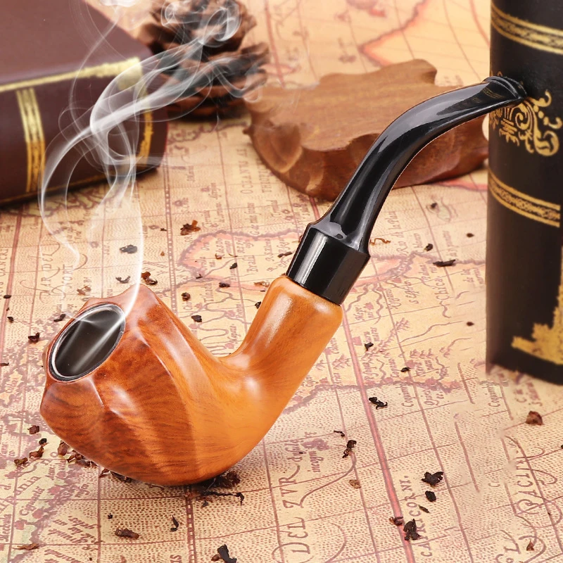 

1pcs Resin Pipe - Portable Curved Type Detachable Filter Bakelite Heat-Resistant Pipe Pot For Tobacco Leaves - Gift For Men