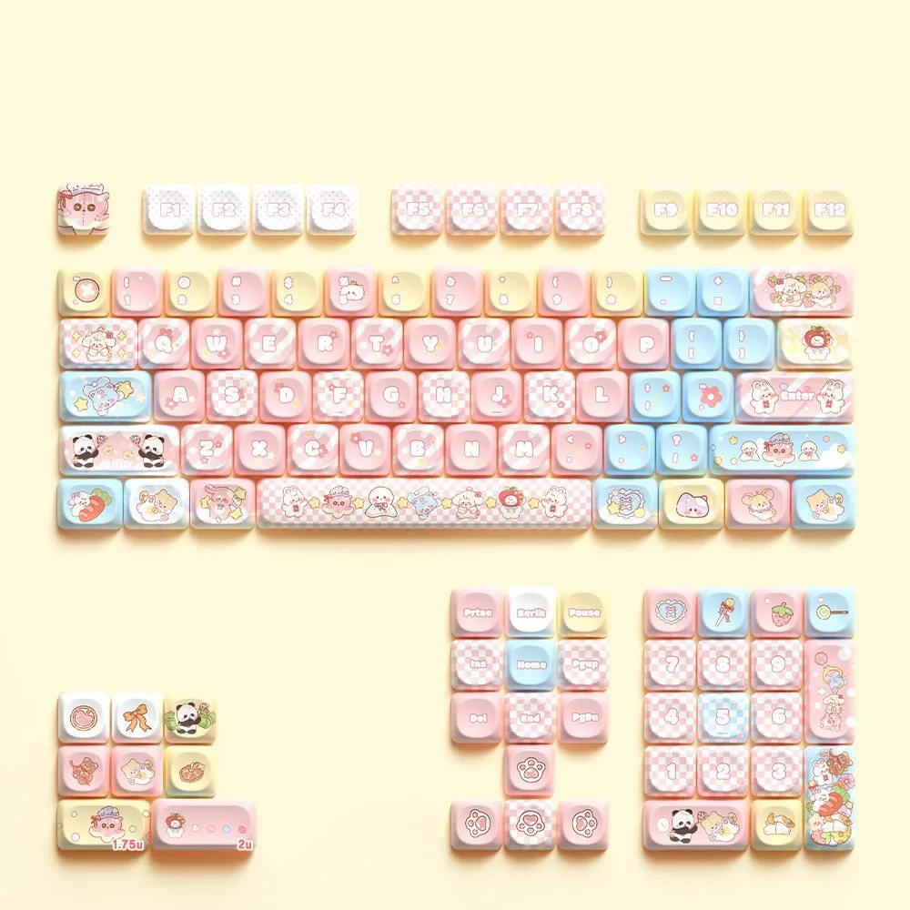 

PBT Keycaps Graffiti Cute Keyboard Cap 112 Keys Personalized for 61/64/68/78/84/87/96/98/104/108 keys Mechanical Keyboards