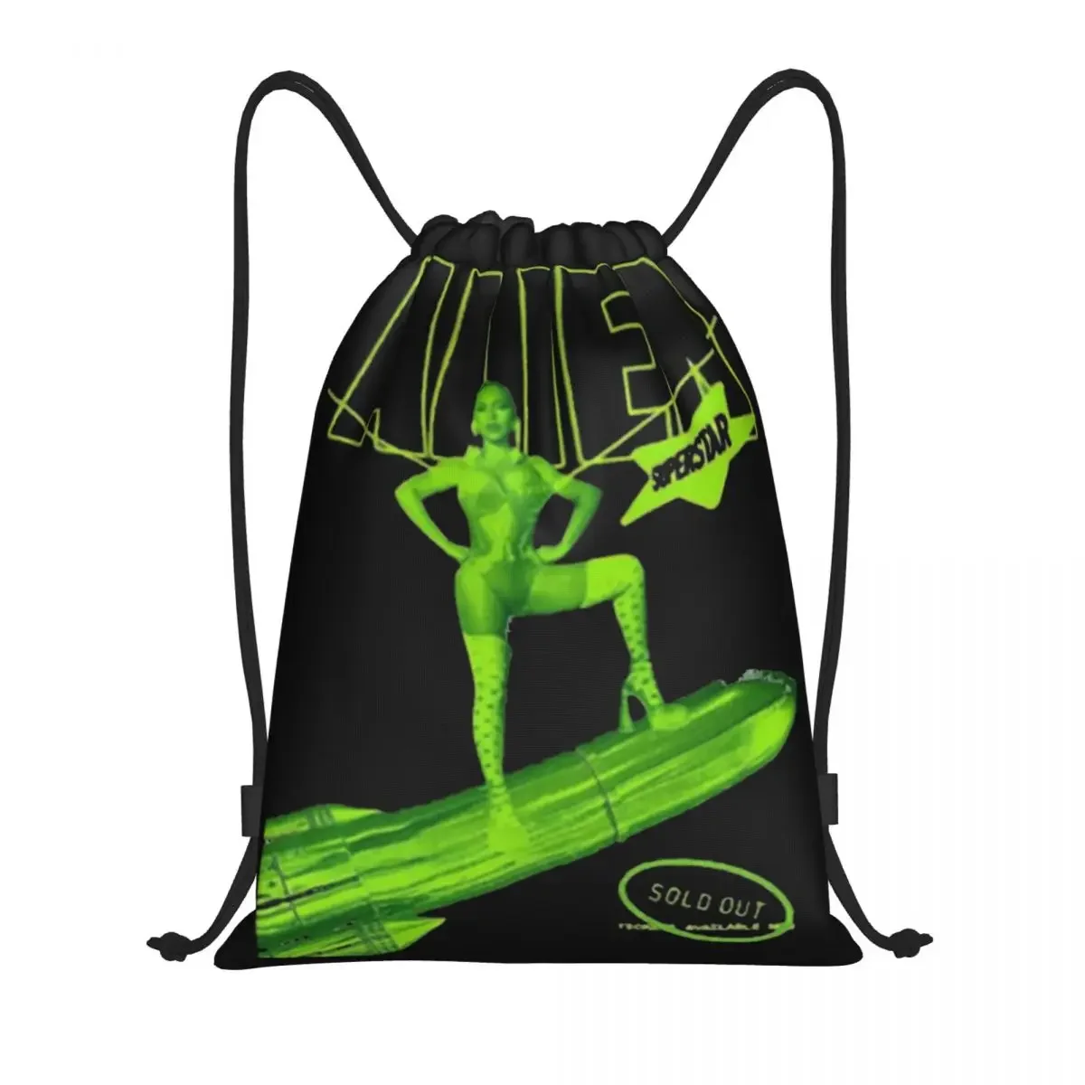 Renaissance Tour Beyonce Drawstring Backpack Gym Sports Sackpack Alien Superstar String Bag for Working Out