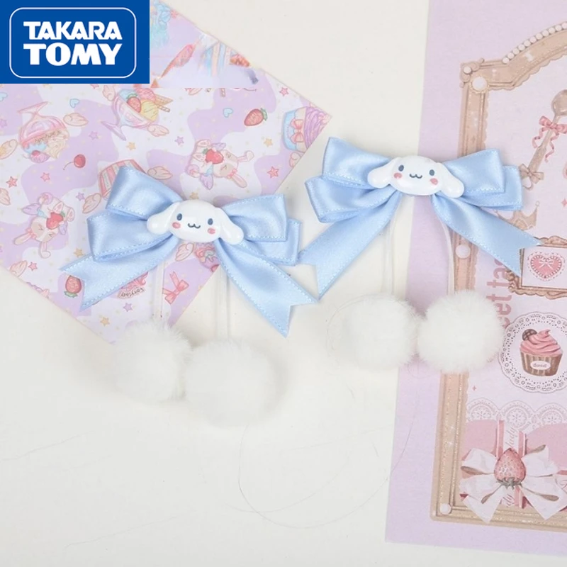 

TAKARA TOMY Hello Kitty Girls 2022 New Children's Cartoon Cute Plush Ball Hairpin Girls Sweet Lolita Hair Accessories Hair Ring