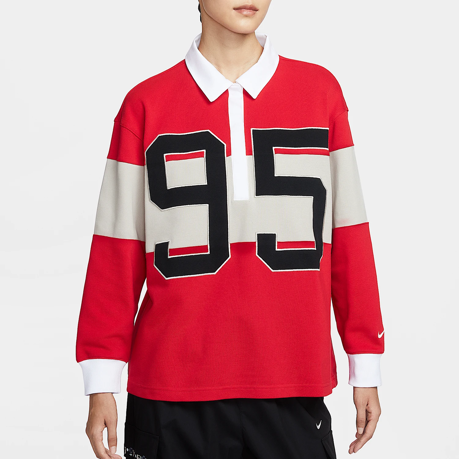 

Nike genuine Autumn Women's Collar Patchwork Sports Sweatshirt HV4034-657