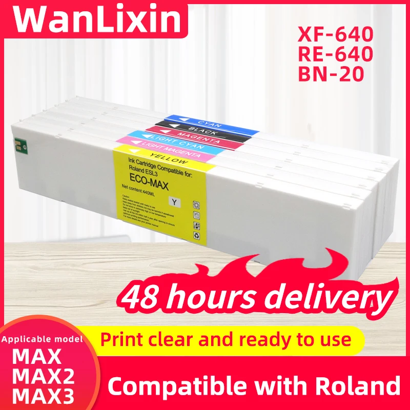 

440 мл картридж ECO-SOL MAX MAX3 MAX2, совместимый с принтером Roland BN-20 XF-640 RE-640, экосольвентные чернила с одноразовым чипом