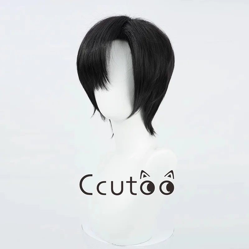 Ccutoo-Peluca de cabello sintético para hombre, cabellera sintética de color negro, resistente al calor, a la moda, para fiesta de Halloween