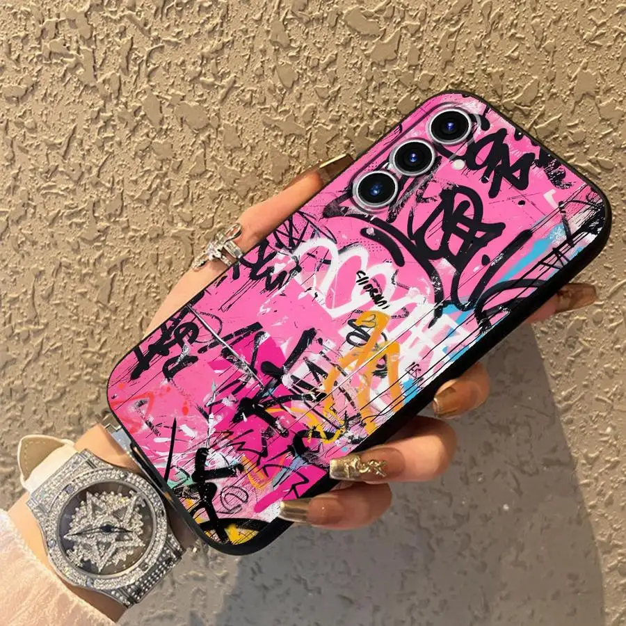 Retro Graffiti Phone Cover Case for Samsung Galaxy A73 A51 A37 A12 A55 A41 A06 A50 A05 A70 A57 A15 A53 A17 A23 A13 A25 A16 A52