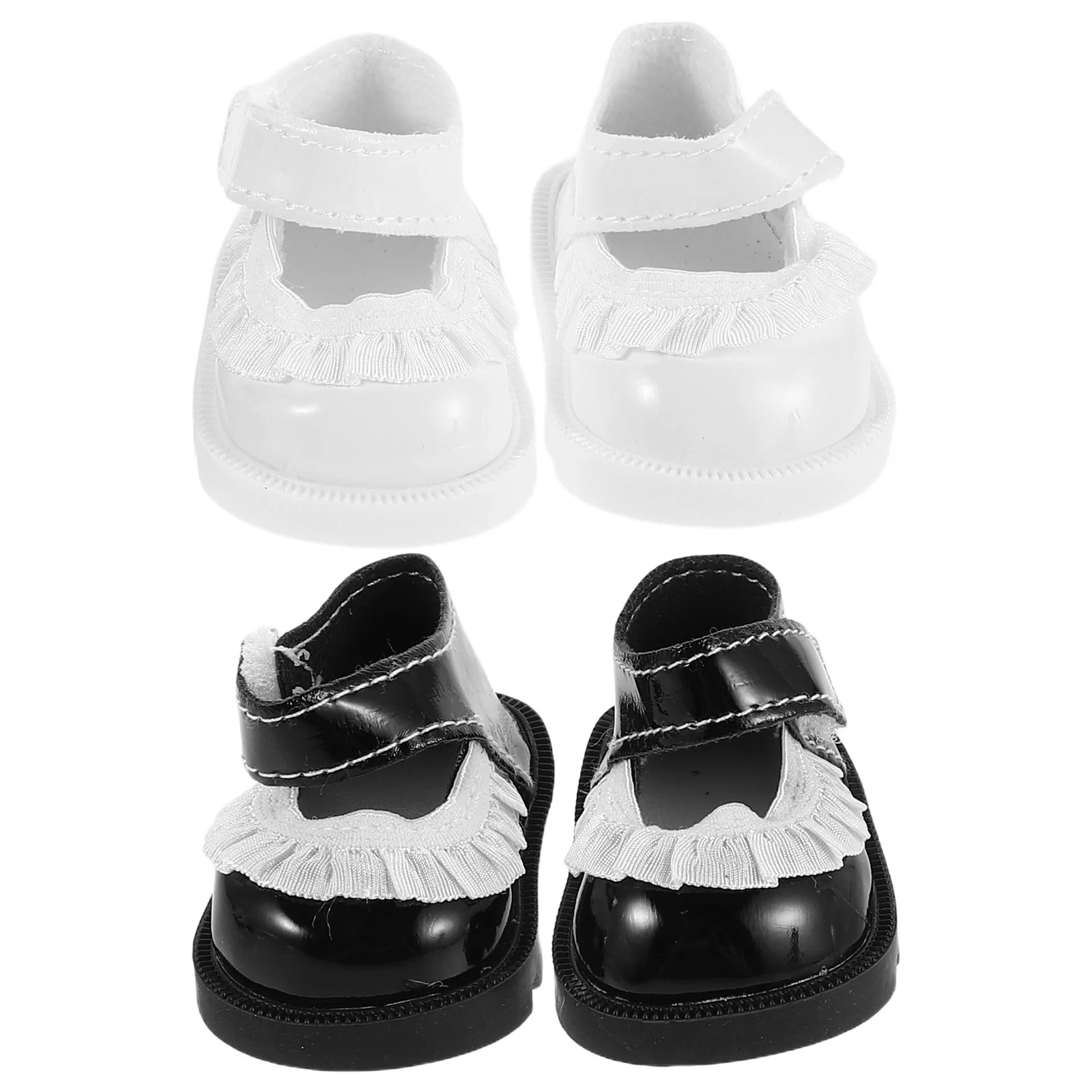 2Pairs Miniatuur Schoenveter Trim Vervanging Schoenen voor 20cm Pasgeboren Meisje Dress Up Accessoires Mini Scène Props Schoenen Speelgoed voor