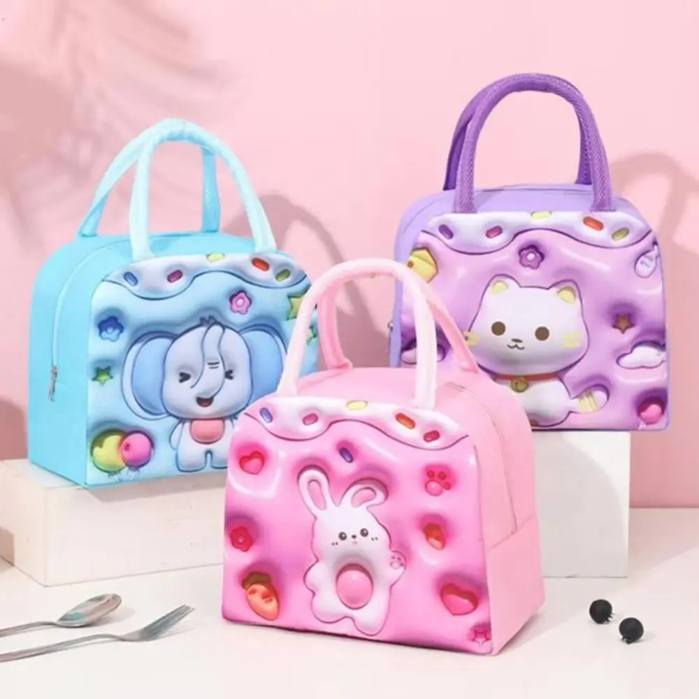 Tkanina Oxford Stereoskopowa torba na lunch 3D Pudełko na drugie śniadanie Akcesoria Rozszerzenie Torby na lunch z kreskówek Torba termiczna z folii aluminiowej