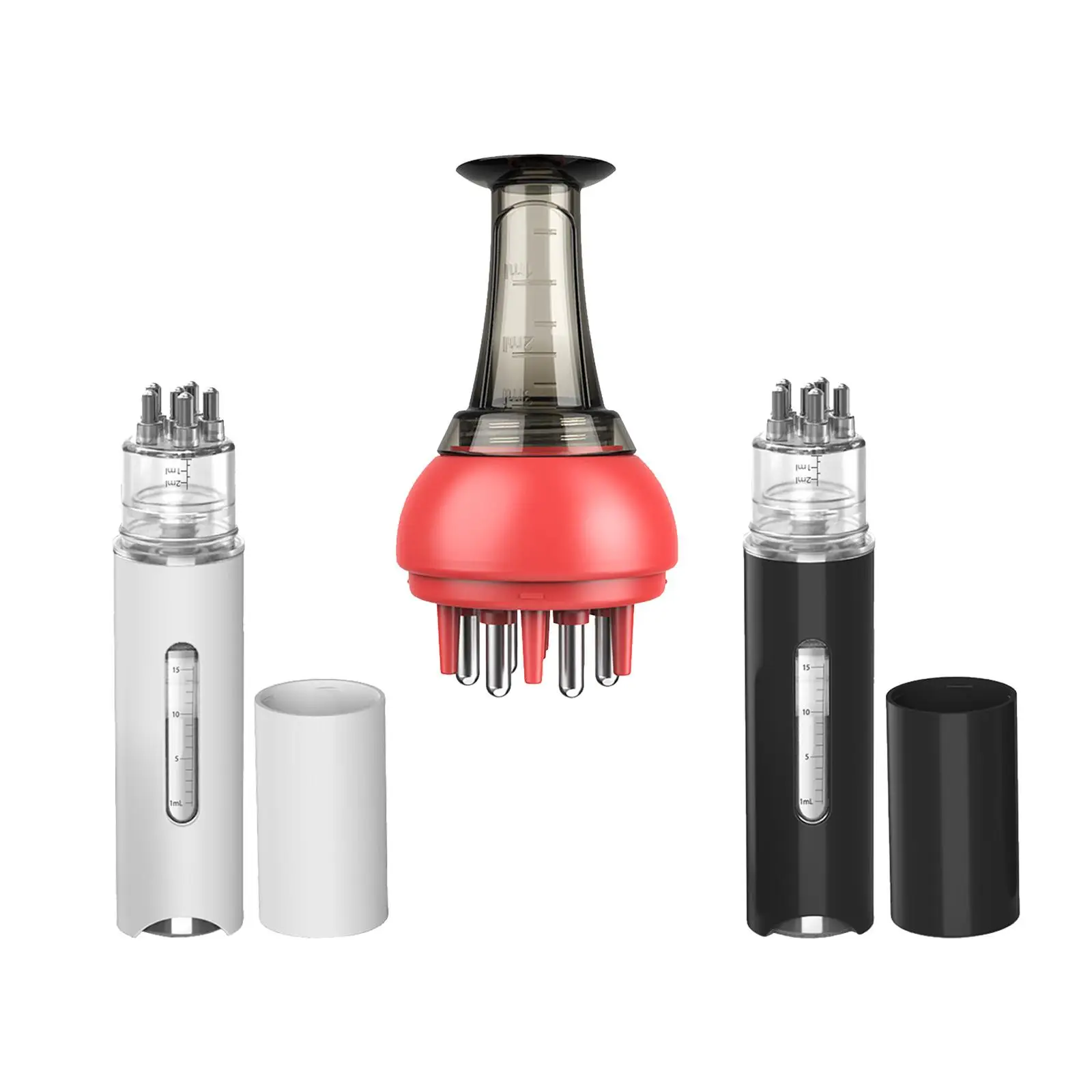 قضيب فروة الرأس للنساء ، مشط توجيه سائل ، مدلك ، قضيب زيت الشعر