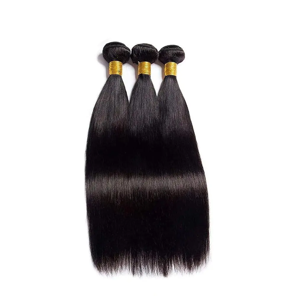 Silky Straight Human Hair Bundles Brazilian Hair Weave Bundles 1/3/4 PCS Natural Black Hair Bundles Remy Human Hair Extensions