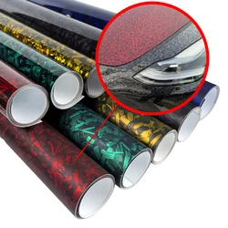 60cm x 152cm Carbon Fiber Car Film on the Hood,PET Adhesive Vinyl for Car Stickers, High Glossy, Black, Gold, Silver, Red,