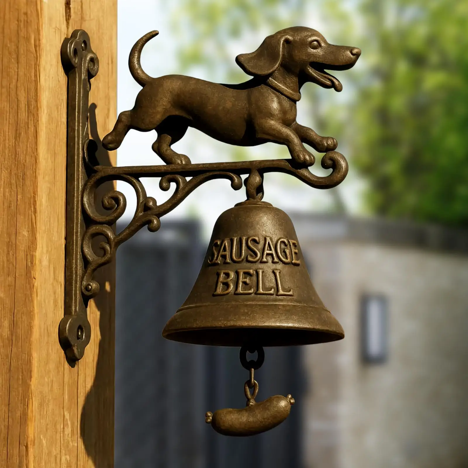 Chime Witch Dachshund Shape Outdoor Retro Farmhouse Door Chime Decorative Dinner Bell Door For Shop Porch Home Garden Cottage