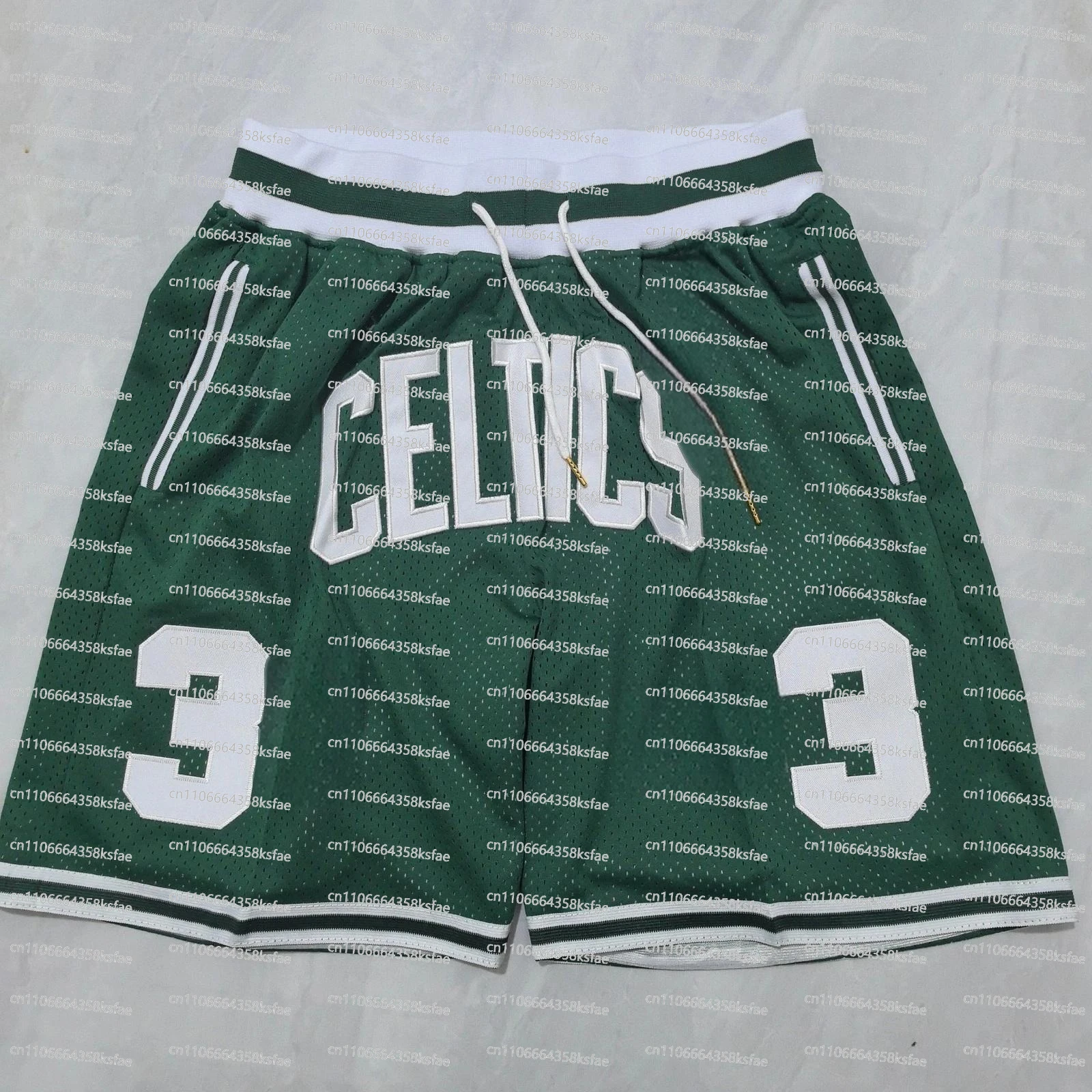 

Мужские сетчатые дышащие зеленые баскетбольные шорты номер 3, повседневная спортивная уличная одежда с завязками на талии