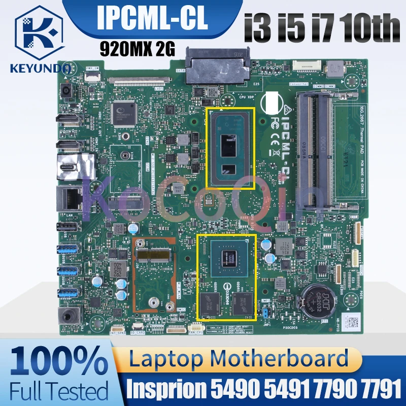 Imagem -02 - Placa-mãe Tudo-em-um para Dell Mainboard i3 i5 i7 10th Gen 920mx 2g 0y4dxr 0y99v4 5490 5491 7790 7791 Ipcml-cl