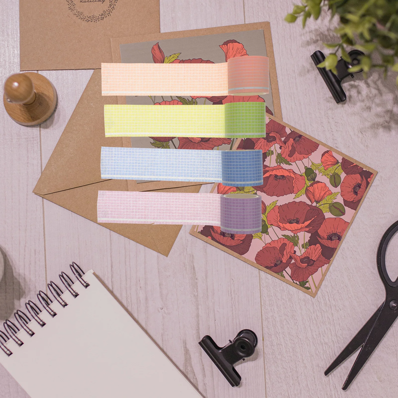 4 قطعة ملصقات شريطية ورقية إبداعية من اشي مواد سكرابوكينغ لأقنعة المخطط مذكرات ديكور أشرطة يدوية ذاتية الصنع