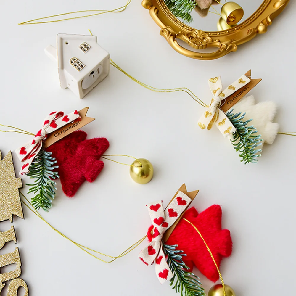 Art And Craft Xmas Tree - Weihnachtsbaum-Hängeornament Plüsch-Glockenanhänger für NUCHI Weihnachtsfeier Festliche