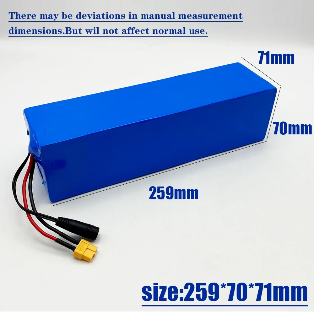 

52V 10.5Ah 14S3P Rechargeable Lithium Battery Pack Cells with Built-in BMS & Overcharge Protection, Durable for 1000W Scooters