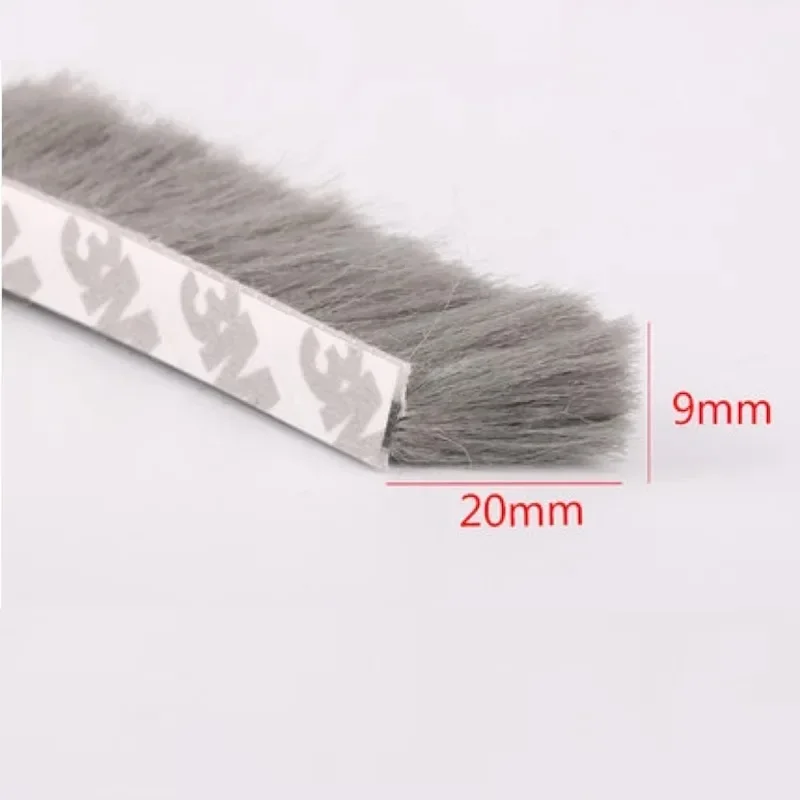 Fin Seal Brush Self Adhesive Weather Strip Felt Draught Excluder Sliding Window Door Brush Seal 5, 9, 15, 23mm White Brown Gray