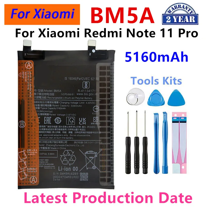Orginal BM5A BM5F BM5J BN5A BN5D BN5E BN5H BN52 BP4K BP47 BP48 For Xiaomi Redmi Note 11 Pro 5G/ 11E Pro/Note 11 Pro /Note 11S