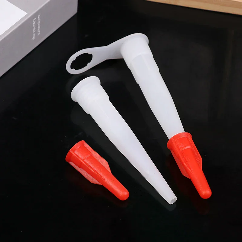 

10Pcs Silicone Nozzle Sealant Tool Kit Re-sealable Mastic Cartridge Spare Nozzles Screw Cover for Caulking Pipes