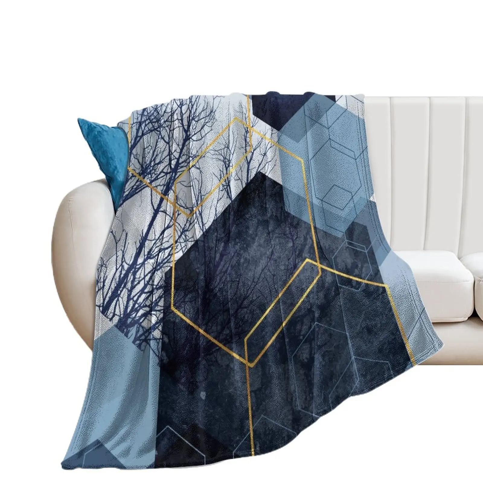 

Geometric Landscape Throw Blanket Bed covers Cute Plaid blankets ands Blankets