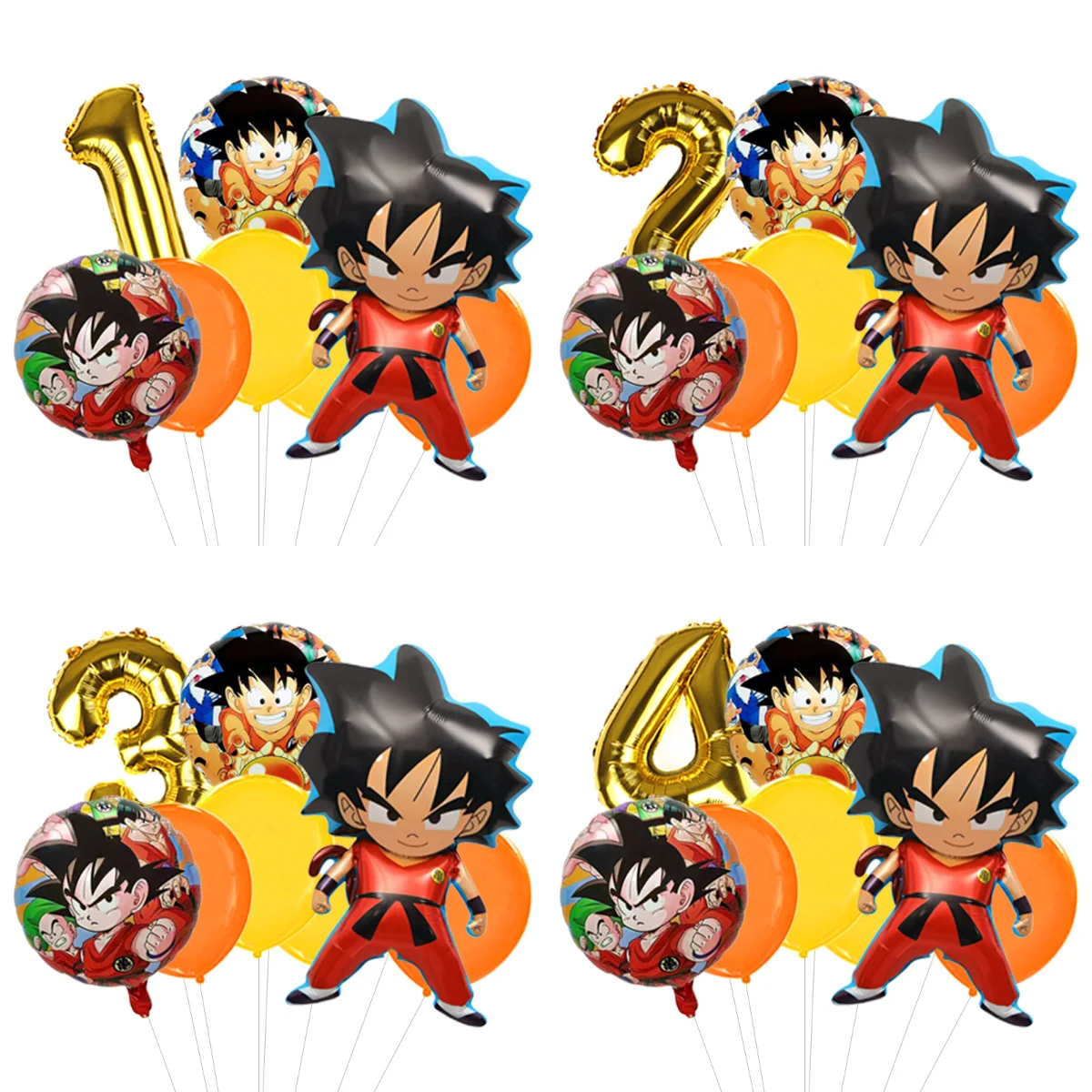 Globo de Mylar con Diseño de Goku Kaio Ken con Aura Roja, Personaje de Dragon Ball Z, para Fiestas de Anime, Accesorio para Fotomatón