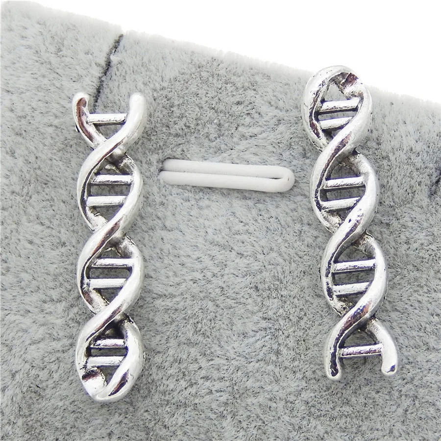 50pcs/pack New Fashion DNA Biology Double Helix Shape Charms Handmade Zinc Alloy Necklace Pendant Jewelry Women Men DIY Findings