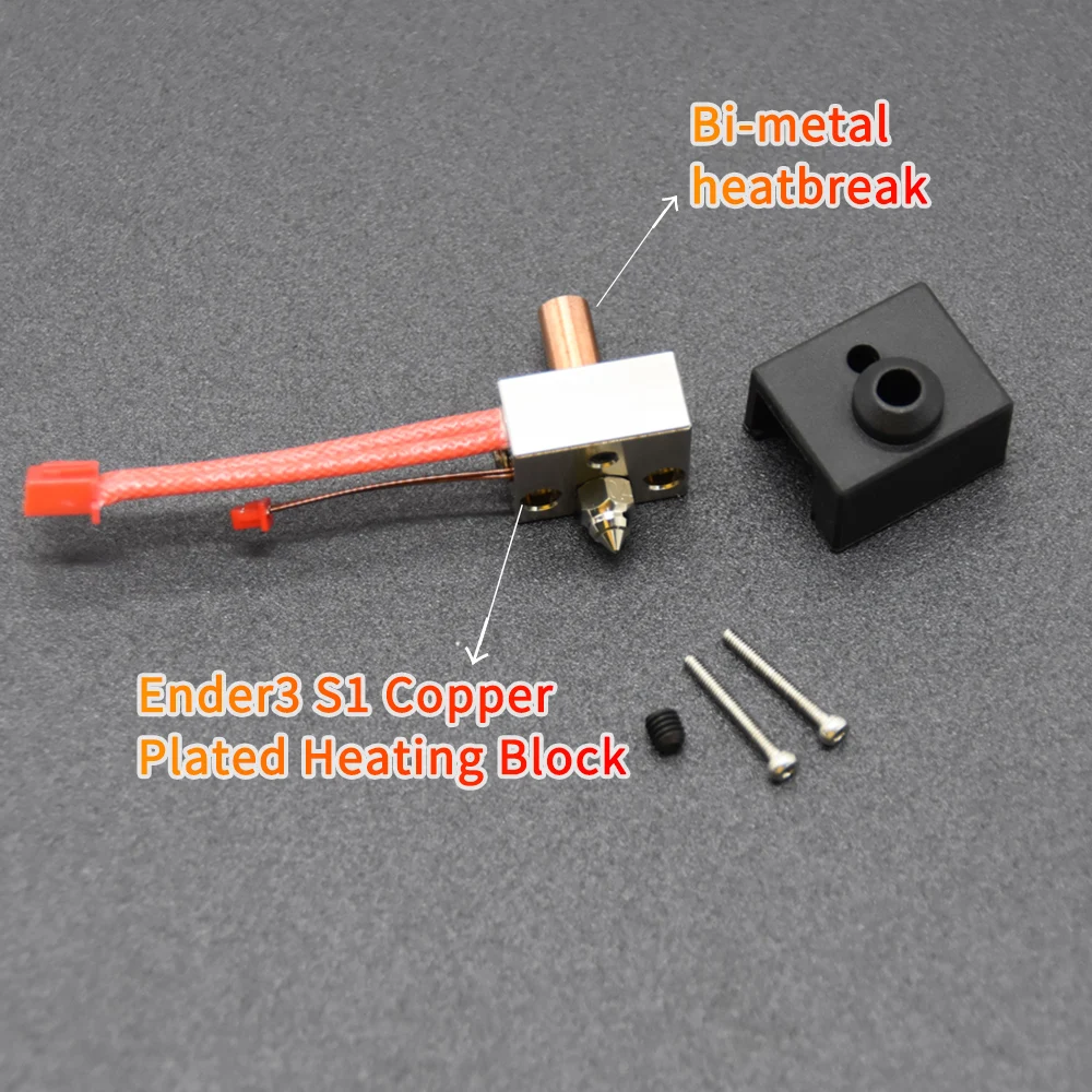 

3D Printer Parts Ender 3 S1 Heating Block Cartridge Heater 24V 40W+Thermistor NTC100K Kit For Ender 3 S1/Pro Nozzle