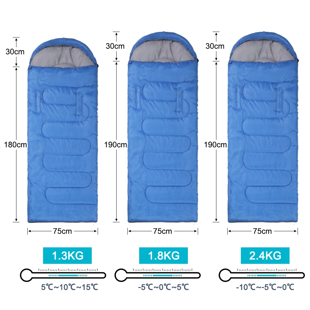 Envelope Sleeping Bag Hooded Sleeping Bag Lightweight Camping Sleeping Bag for Hiking