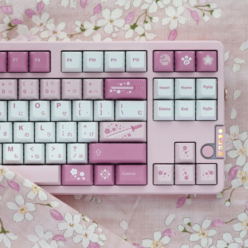 mizutsune keycaps teclado mecanico tema rosa material pbt raiz japones keycaps adaptado ao teclado mecanico presente 01