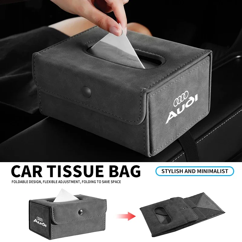 

Folding Tissue Box Car Seat Back Armrest Tissue Case Interior Accessories For Audi A6 Q7 A7 S3 A8 A3 RS5 A1 A5 A4 B8 Q5 Q3 TT