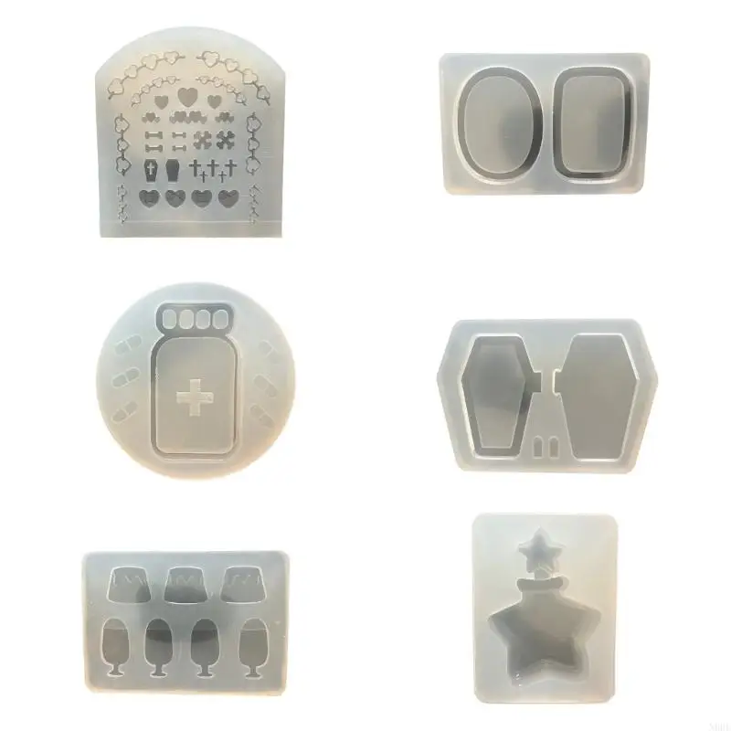 

N0HE Easy to Use Silicone Mould Practical Epoxy Resin Mold Keychain Accessories Mould Liquid Sand Molds Jewelry Supplies