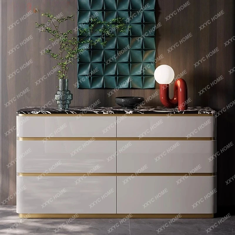 

Легкий роскошный комод, элитная тумбочка для спальни, прикроватная тумбочка, роскошный камень из натурального мрамора, тумба для прихожей