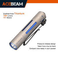 ACEBEAM Titanium LED Flashlight Rider RX 2.0 Max 700 Lumens EDC AA Flashlight, Bolt-action Design IP68 Waterproof handby toy