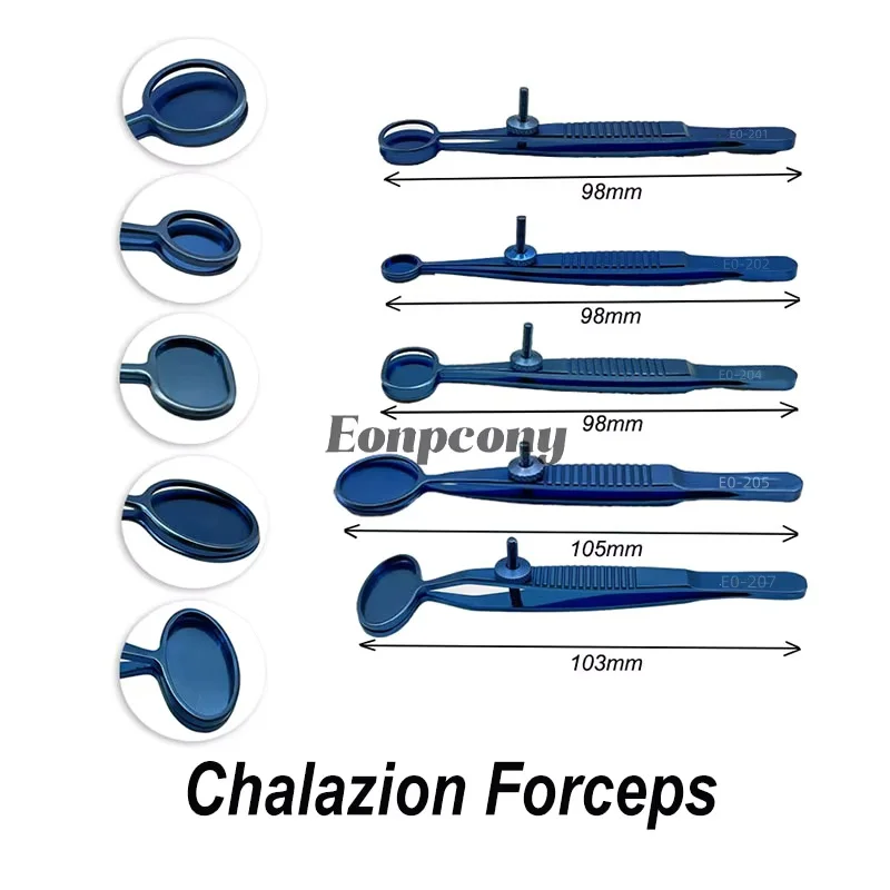 Ovale ronde punt Chalazion-tang van titaniumlegering Oogheelkundig chirurgisch instrument