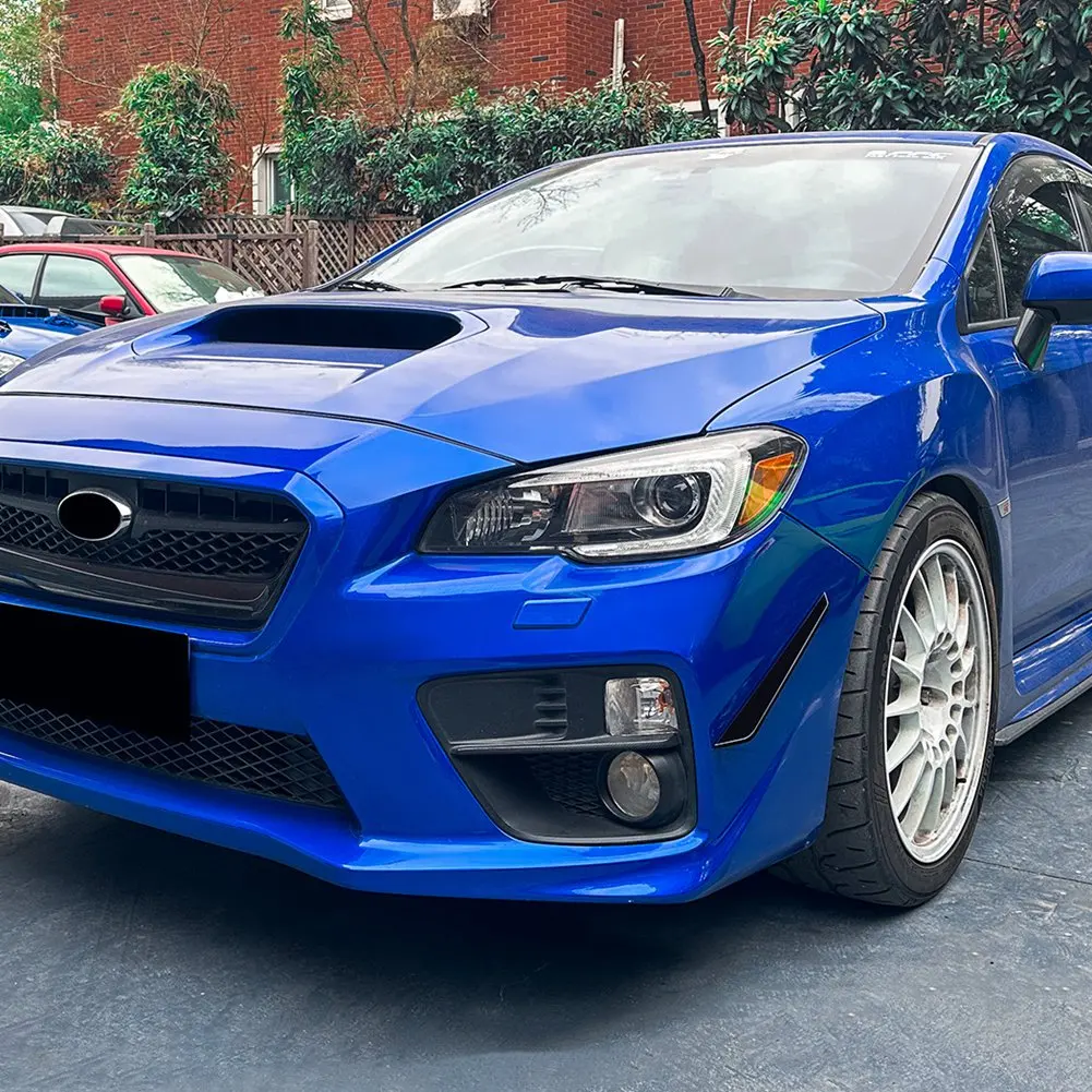 Super Sale Car Front Bumper Side Splitter Spoiler Fog Lamp Side Spoiler Trim for Subaru WRX STI VA 2015-2021 Glossy Black