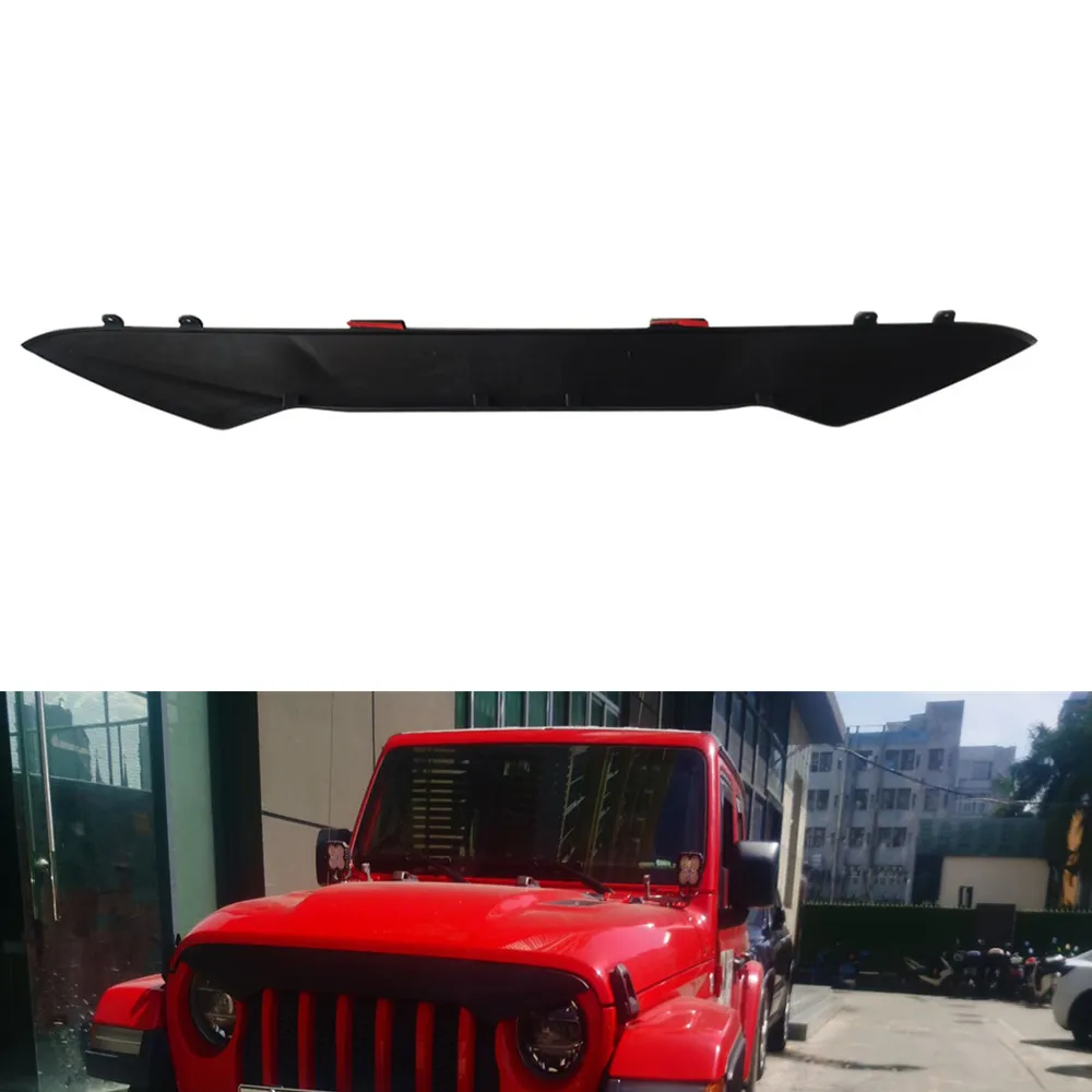 Front Grille Decorative Strip ABS Black Grill Trim Strip for Jeep Wrangler JL 2018++ JL1275