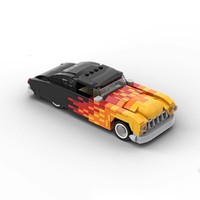 Hot flame Sports Car Building Block Creative City Vehicle Classic Car Model Bricks Desktop Display Toys For Kids XMAS Gifts