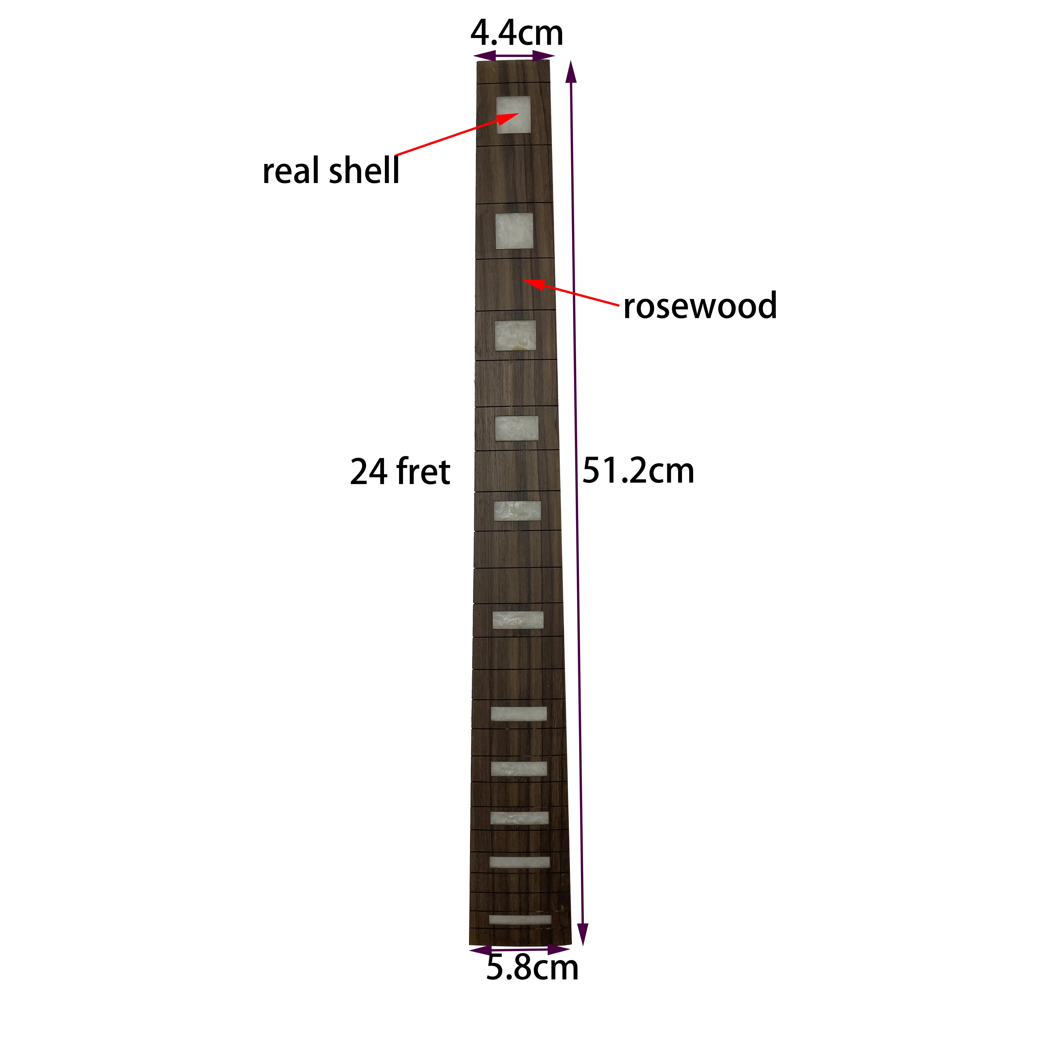 Acrylic Invisible Guitar Fingerboard Tool, Guitar Neck Part, DIY Guitar Fretboard, Comfortable Rosewood Wood, 24 Fret, 1Pc