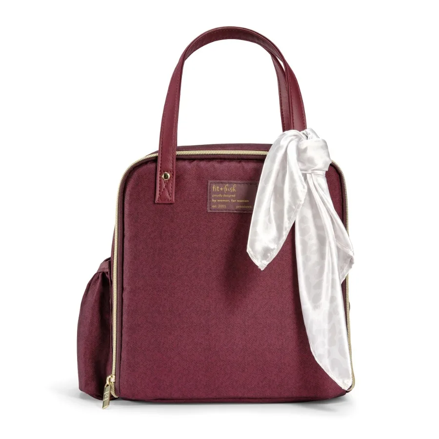 

Wichita Women's Lunch Bag, Large Insulated Tote Bag, Includes Fashion Scarf, Feline Fine Ivory Scarf