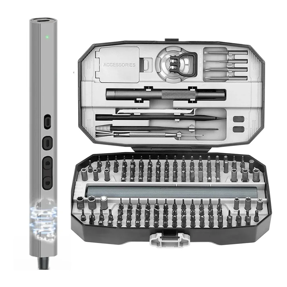 

153 in 1 Electric Screwdriver Set Precision Magnetic Screw Driver Bits Cordless Rechargeable Repair Tool with 4 LED light