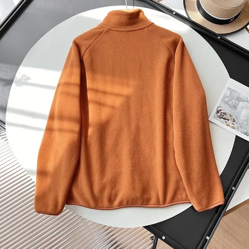 Children's Long Sleeve Fleece Jacket Women's Clothing Zippered Up Coat for Cold Weather Smart Casual Style New Arrival 2025