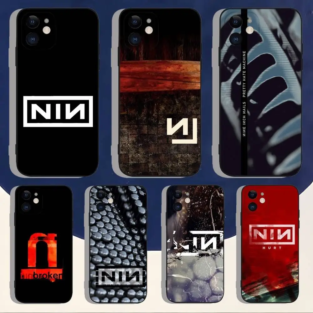 

N-NineS Inch Nails Closer Phone Case For iPhone 16,15,14,13,12,11,Pro,Max,Plus,X,XS,XR,SE,8,7,Mini,Soft Silicone Black Case