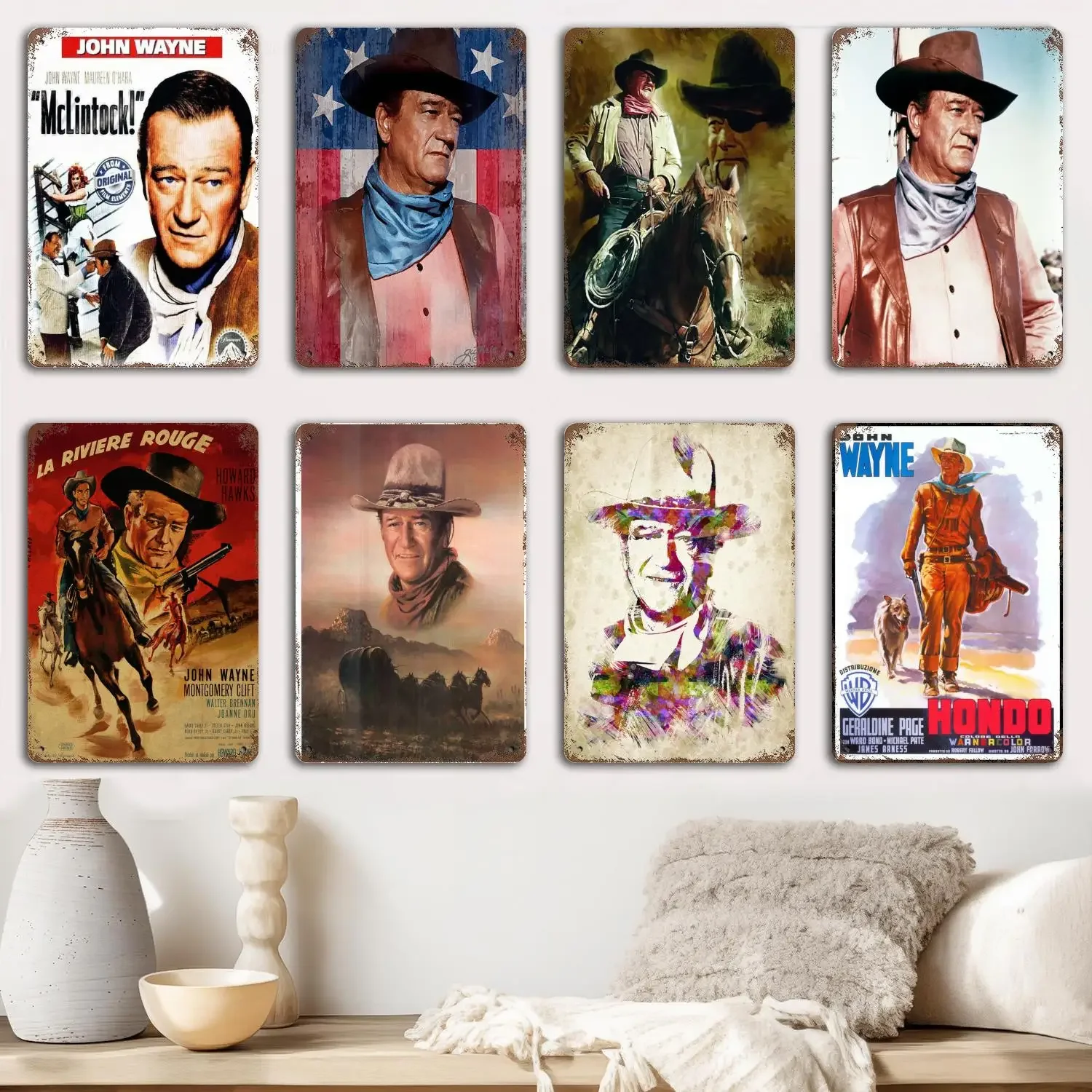 john wayne Metal Signs wall decor Vintage Tin Signs Captain Metal Poster Decor for Bar Pub Club Wall Decoration