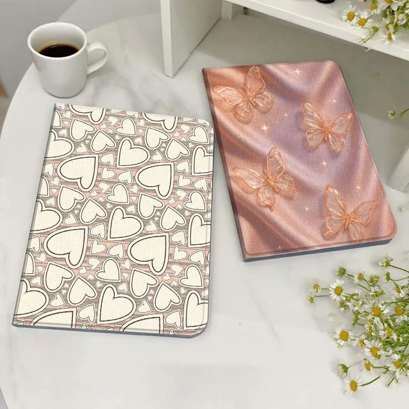 

Golden Butterfly Satin Glow Tablet Case For Samsung Galaxy Tab S7 S8 S9 S10 FE Lite Gift