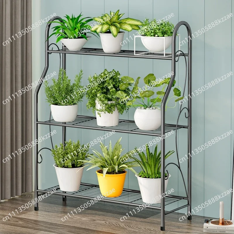 3 Tiers Flower Stand Multi-functional Ironwork Simple Modern flower Rack Living Room Storage Staircase Minimalist Plant Racks